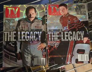TV Guide Feb 2002 Dale Earnhardt Sr & Jr Hologram Covers - Set of 2 Tribute